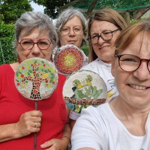 totem de jardin mosaique